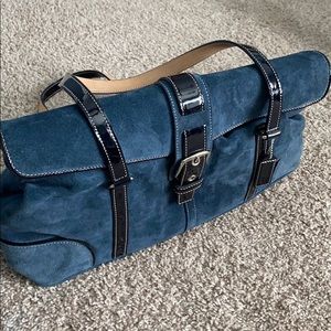 Coach Blue Suede Flip top bag